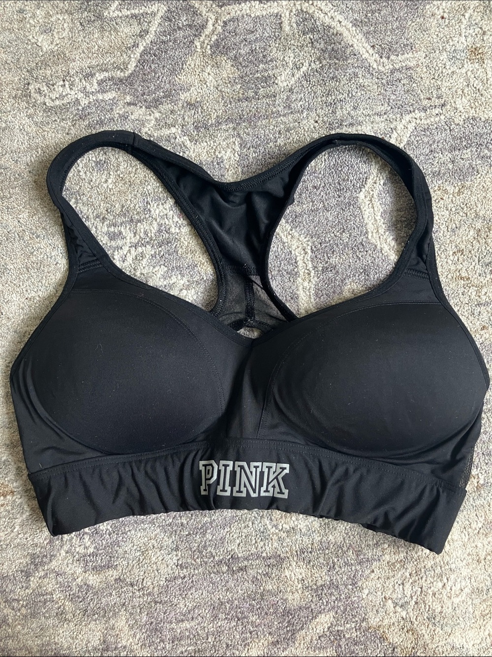 PINK Victoria's Secret Black Racerback Molded Cup Sports Bra